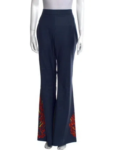 Pre-owned Marcell Von Berlin Virgin Wool Wide Leg Pants In Blue