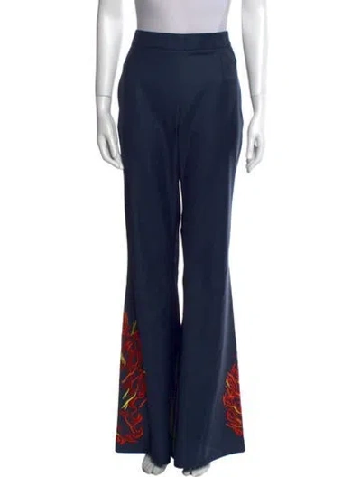 Pre-owned Marcell Von Berlin Virgin Wool Wide Leg Pants In Blue