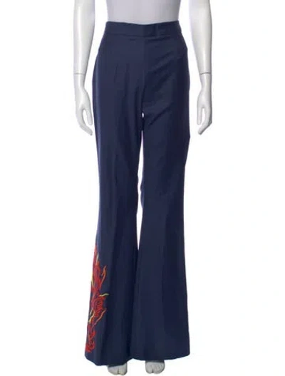 Pre-owned Marcell Von Berlin Virgin Wool Wide Leg Pants In Blue