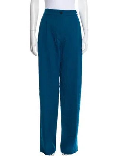 Pre-owned Marcell Von Berlin Virgin Wool Wide Leg Pants In Blue