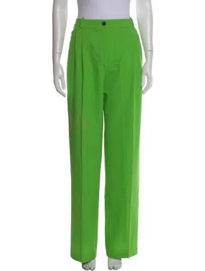 Pre-owned Marcell Von Berlin Virgin Wool Wide Leg Pants In Green
