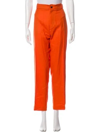 Pre-owned Marcell Von Berlin Virgin Wool Wide Leg Pants In Orange