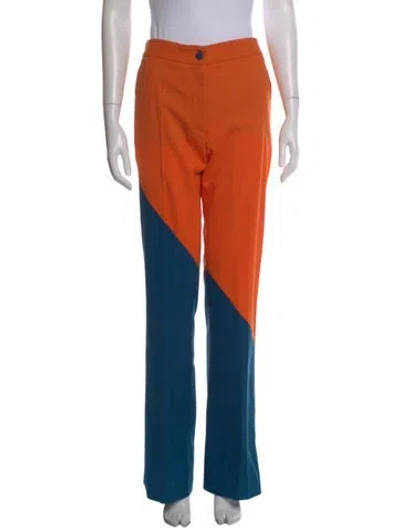 Pre-owned Marcell Von Berlin Virgin Wool Wide Leg Pants In Orange