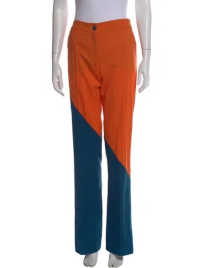 Pre-owned Marcell Von Berlin Virgin Wool Wide Leg Pants In Orange