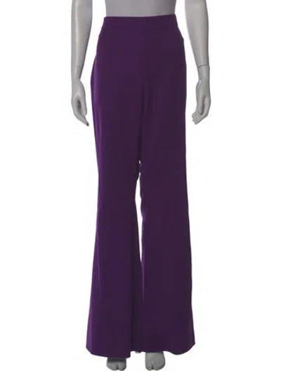 Pre-owned Marcell Von Berlin Virgin Wool Wide Leg Pants In Purple