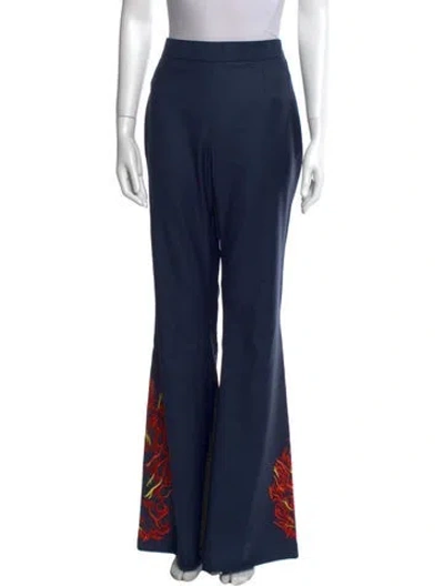 Pre-owned Marcell Von Berlin Virgin Wool Wide Leg Pants W/ Tags In Blue