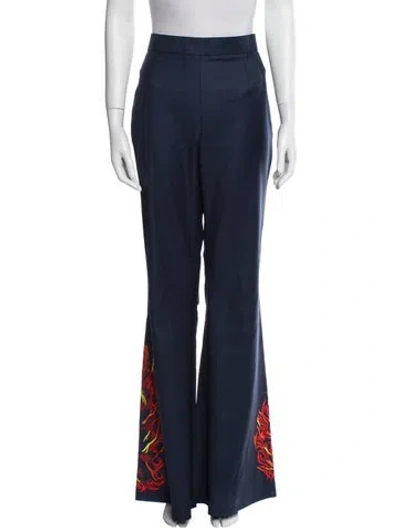 Pre-owned Marcell Von Berlin Virgin Wool Wide Leg Pants W/ Tags In Blue