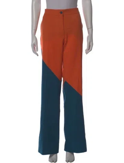 Pre-owned Marcell Von Berlin Virgin Wool Wide Leg Pants W/ Tags In Blue