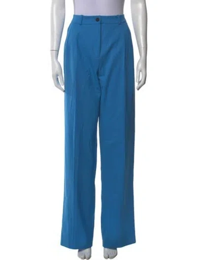 Pre-owned Marcell Von Berlin Virgin Wool Wide Leg Pants W/ Tags In Blue