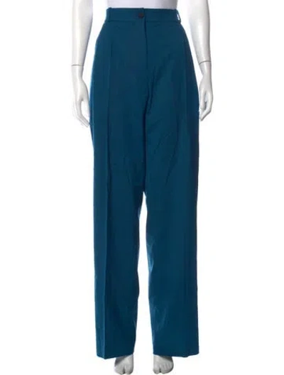 Pre-owned Marcell Von Berlin Virgin Wool Wide Leg Pants W/ Tags In Blue