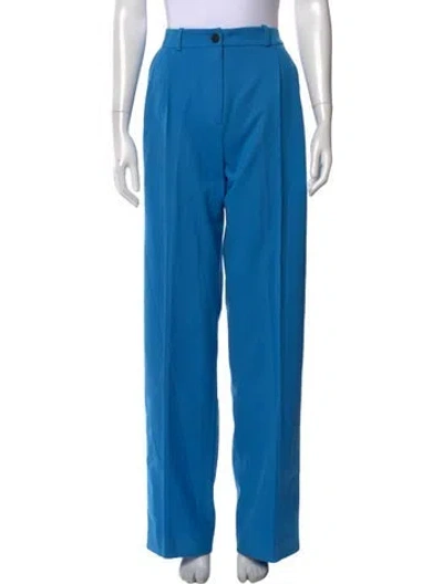 Pre-owned Marcell Von Berlin Virgin Wool Wide Leg Pants W/ Tags In Blue