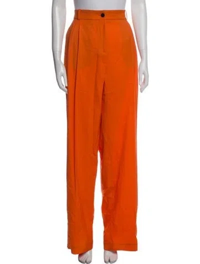 Pre-owned Marcell Von Berlin Virgin Wool Wide Leg Pants W/ Tags In Orange