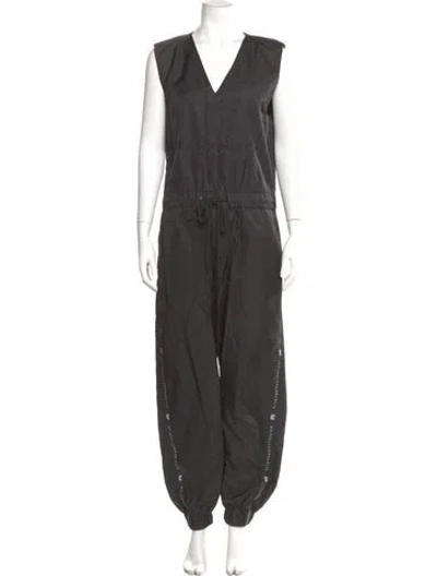 Pre-owned Marcell Von Berlin V-neck Jumpsuit In Gray