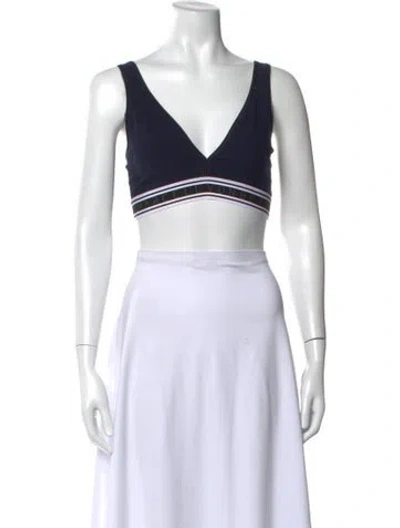 Pre-owned Marcell Von Berlin V-neck Sleeveless Sports Bra W/ Tags In Blue