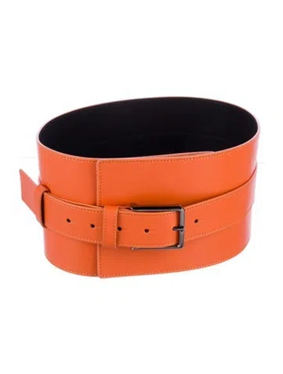 Pre-owned Marcell Von Berlin Wide Leather Belt Kit W/ Tags In Orange