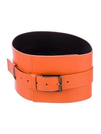 Pre-owned Marcell Von Berlin Wide Leather Belt Kit W/ Tags In Orange
