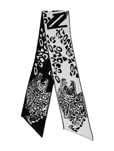 Pre-owned Marcell Von Berlin Wool Animal Print Scarf In Multi