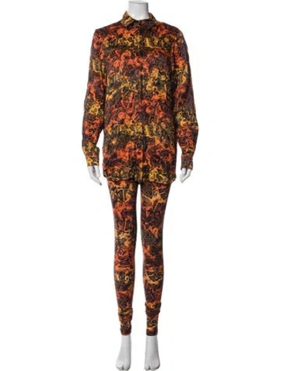 Pre-owned Marcell Von Berlin Wool Animal Print Set W/ Tags In Orange