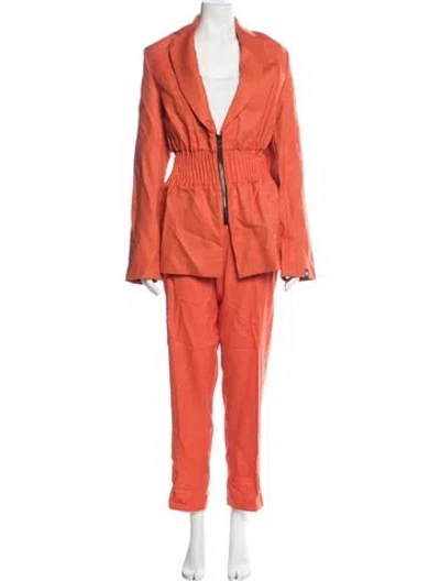 Pre-owned Marcell Von Berlin Wool Pant Set W/ Tags In Orange