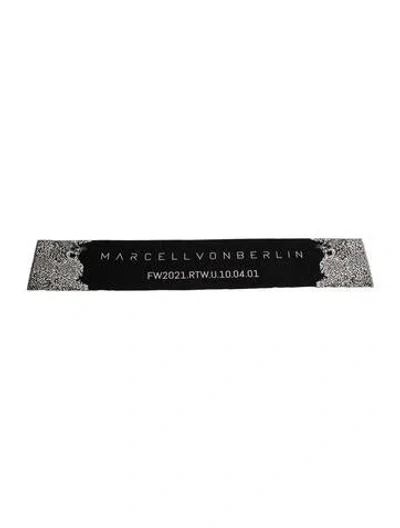 Pre-owned Marcell Von Berlin Wool Printed Scarf In Black