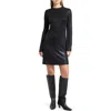 Marcella Adya Metallic Long Sleeve Minidress In Black