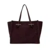 Marcella Amarone Suede Handbag With Leather Detailing In Burgundy