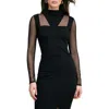 Marcella Amelia Ponte & Mesh Top In Black