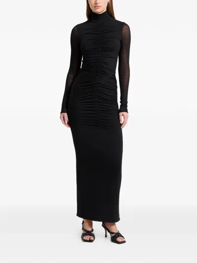 Marcella Athena 长袖中长连衣裙 In Black