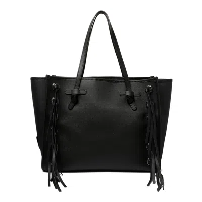 Marcella Brandy Leather Bag In Black