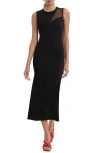 Marcella Bryant Sheer Accent Sleeveless Midi Dress