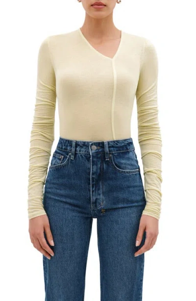 Marcella Bushwick Semisheer Jersey Top In Yellow