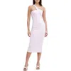 Marcella Cameron One-shoulder Ponte Midi Dress In Pink