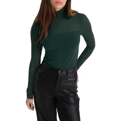 Marcella Cara Turtleneck Top In Forest Green