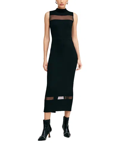 Marcella Cleo Sleeveless Ponte Knit Dress In Black
