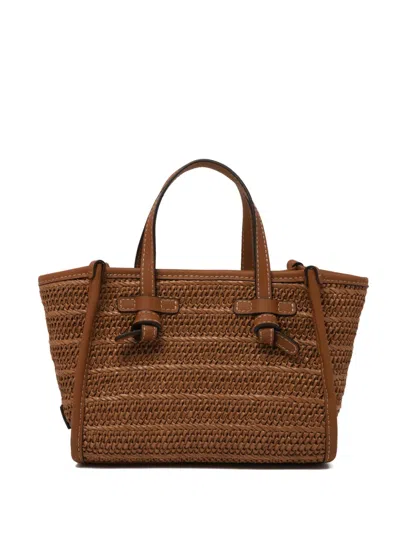 Marcella Club Braided Tote Bag In Brown