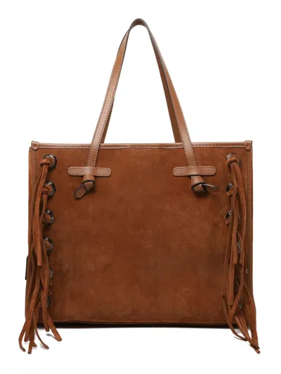 Marcella Club Fringe-detail Tote Bag In Brown
