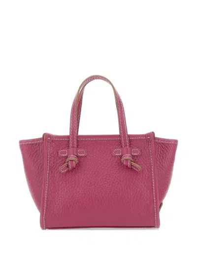 Marcella Club Grained Zip Leather Tote Bag In Pink