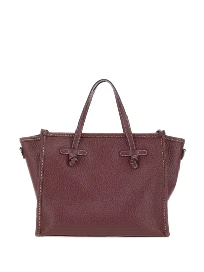 Marcella Club Knot-detail Leather Tote Bag In Red