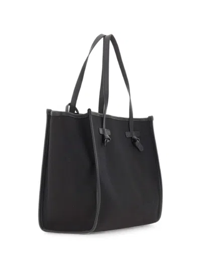 Marcella Club Large Marcella Leather-trim Shoulder Bag In Black