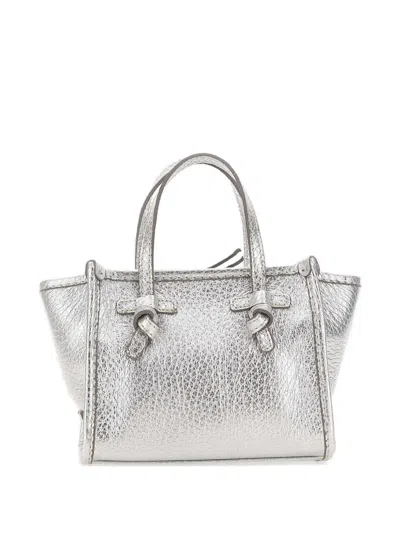 Marcella Club Leather Mini Bag In Silver