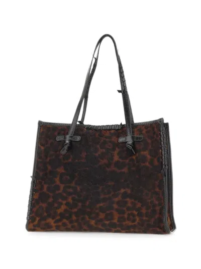 Marcella Club Marcella Animal-print Tote Bag In Brown