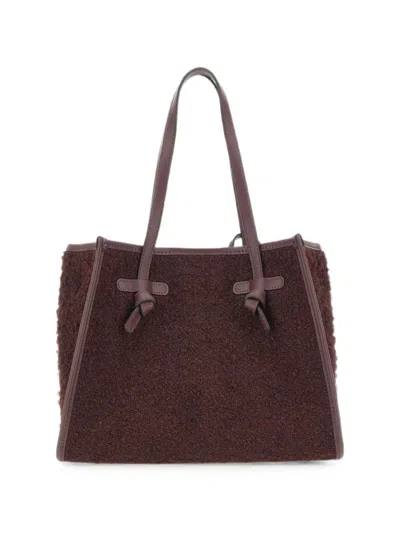 Marcella Club Marcella Bouclé-effect Tote Bag In Brown