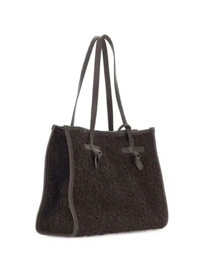 Marcella Club Marcella Bouclé-effect Tote Bag In Brown