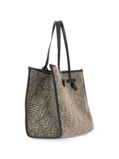 Marcella Club Marcella Bouclé-effect Tote Bag In White