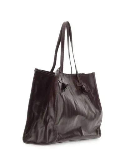 Marcella Club Marcella Glossy Shoulder Bag In Brown