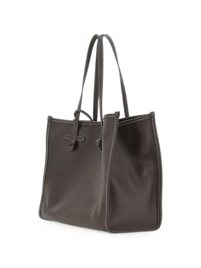 Marcella Club Marcella Knot-detail Leather Tote Bag In Brown