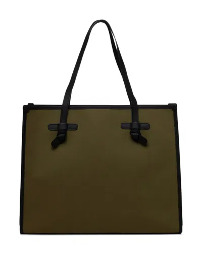 Marcella Club Marcella Leather-trimmed Tote Bag In Green