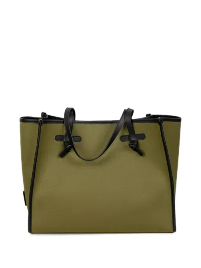 Marcella Club Marcella Leather-trimmed Tote Bag In Green