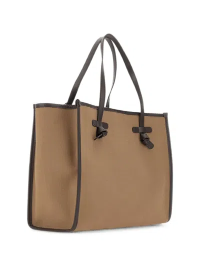 Marcella Club Marcella Handtasche Mit Lederbesatz In Nude