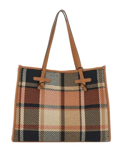 Marcella Club Marcella Plaid Knot-detail Tote Bag